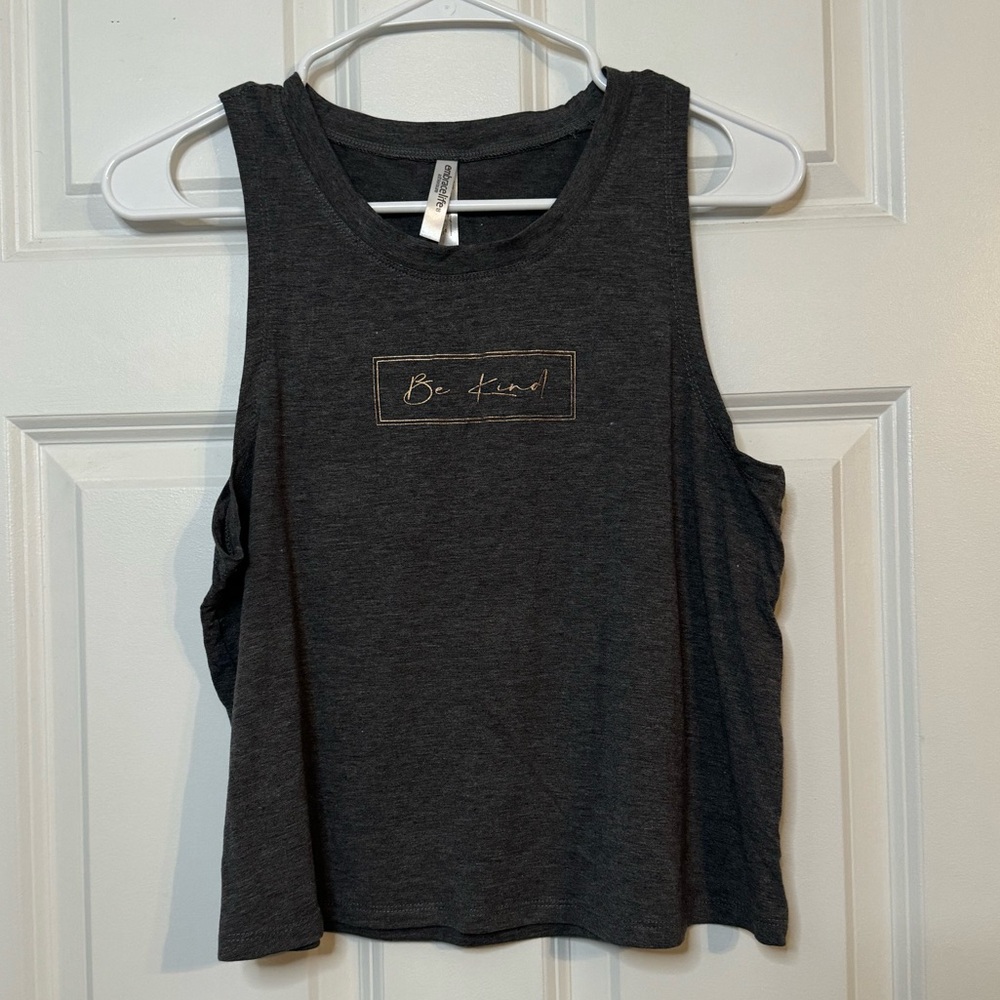 Embrace Life Workout Cropped Tank, “Be Kind”, Women’s M